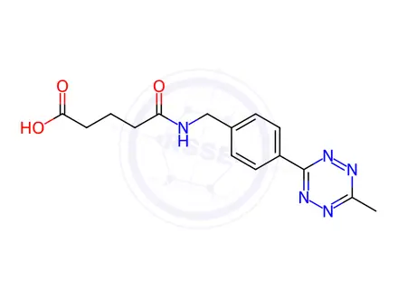 Chemical structure of Pentanoic acid, 5-[[[4-(6-methyl-1,2,4,5-tetrazin-3-yl)phenyl]methyl]amino]-5-oxo-