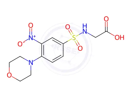 Chemical structure of Glycine, N-[[4-(4-morpholinyl)-3-nitrophenyl]sulfonyl]-