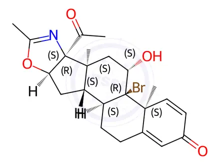 Chemical structure of 9α-Bromo-21-deacetoxy Deflazacort