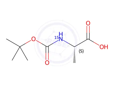 Chemical structure of L-Alanine-15N, N-Boc