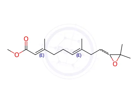 Chemical structure of trans-trans-10,11-Epoxy Farnesenic Acid Methyl Ester