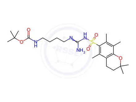 Chemical structure of tert-Butyl (4-(3-((2,2,5,7,8-pentamethylchroman-6-yl)sulfonyl)guanidino)butyl)carbamate
