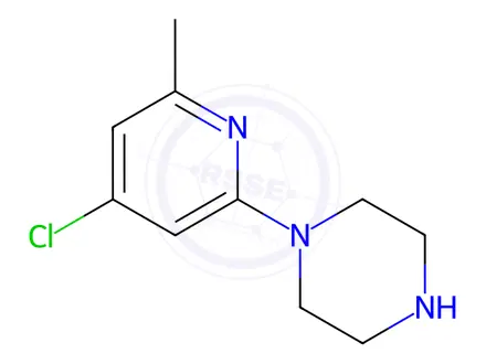 Chemical structure of 1-(4-Chloro-6-methylpyridin-2-yl)piperazine