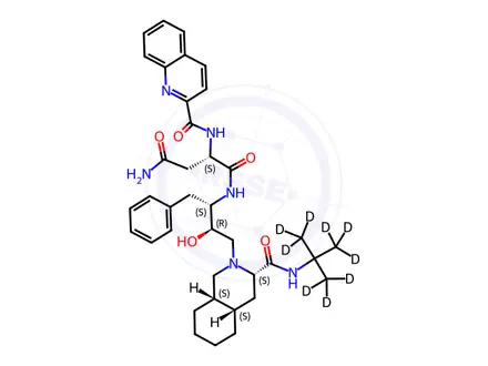 Chemical structure of Saquinavir-d9