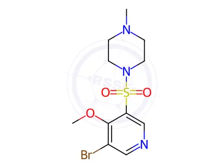 Chemical structure of 1-((5-Bromo-4-methoxypyridin-3-yl)sulfonyl)-4-methylpiperazine