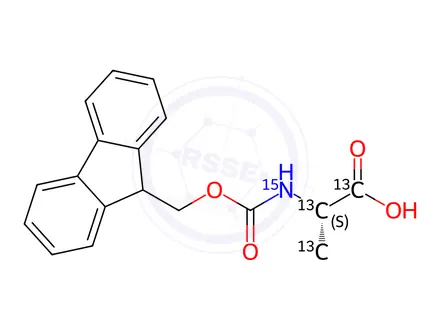 Chemical structure of Fmoc-L-Alanine-OH-13C3,15N