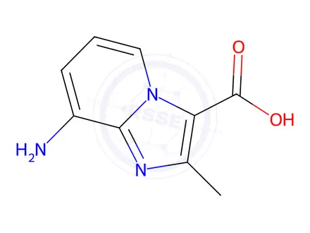 Chemical structure of 8-Amino-2-methylimidazo[1,2-a]pyridine-3-carboxylic acid