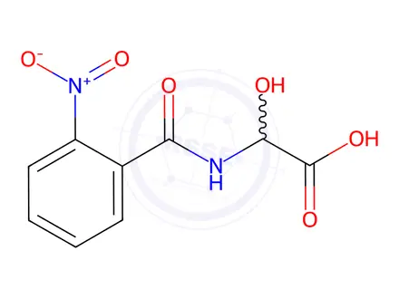 Chemical structure of Acetic acid, hydroxy[(2-nitrobenzoyl)amino]-(9CI)