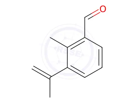 Chemical structure of Benzaldehyde, 2-methyl-3-(1-methylethenyl)-(9CI)