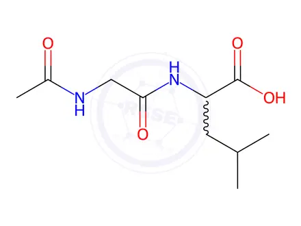 Chemical structure of Leucine, N-(N-acetylglycyl)-(9CI)