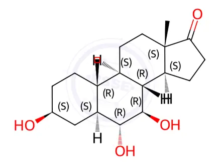Chemical structure of (3S,5S,6R,7R,8R,9S,10R,13S,14S)-3,6,7-trihydroxy-10,13-dimethylhexadecahydro-17H-cyclopenta[a]phenanthren-17-one