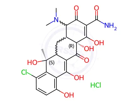 Chemical structure of Epichlortetracycline hydrochloride