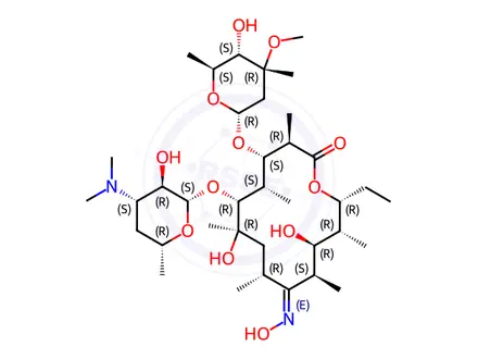 Chemical structure of Roxithromycin EP Impurity H (9E)-9-oxime
