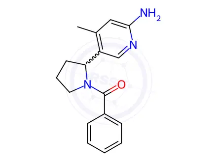Chemical structure of (2-(6-Amino-4-methylpyridin-3-yl)pyrrolidin-1-yl)(phenyl)methanone