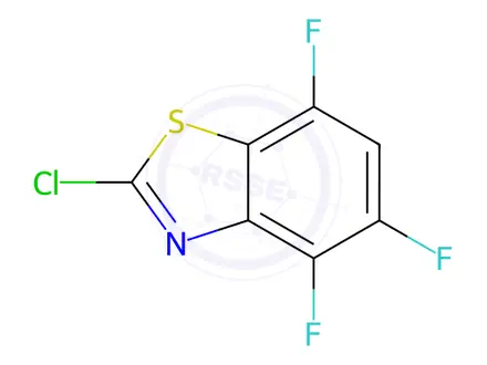 Chemical structure of Benzothiazole, 2-chloro-4,5,7-trifluoro-