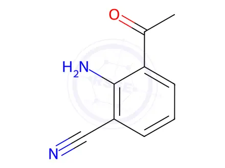 Chemical structure of Benzonitrile, 3-acetyl-2-amino-(9CI)