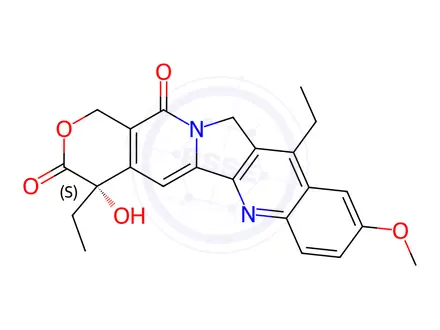 Chemical structure of 7-Ethyl-10-Methoxy Camptothecin