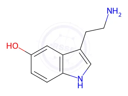Chemical structure of Serotonin hydrochloride