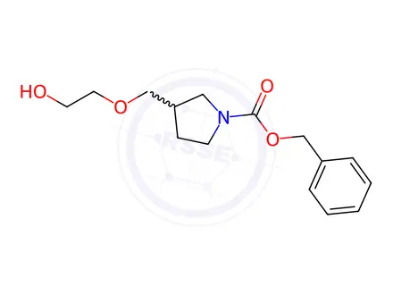 Chemical structure of Benzyl 3-((2-hydroxyethoxy)methyl)pyrrolidine-1-carboxylate
