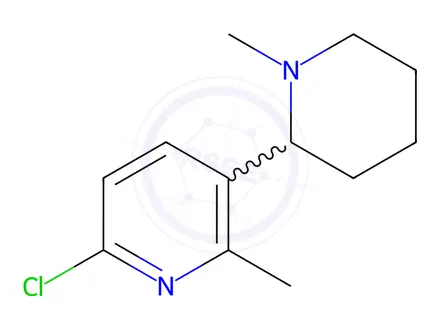 Chemical structure of 6-Chloro-2-methyl-3-(1-methylpiperidin-2-yl)pyridine