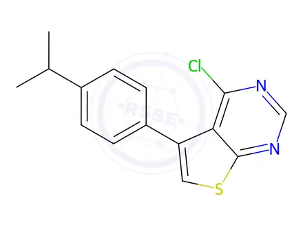 Chemical structure of 4-Chloro-5-(4-isopropylphenyl)thieno[2,3-d]pyrimidine