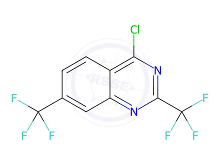 Chemical structure of 4-Chloro-2,7-bis(trifluoromethyl)quinazoline