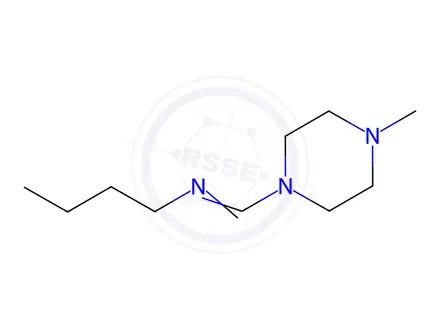 Chemical structure of Piperazine, 1-(N-butylformimidoyl)-4-methyl-(7CI,8CI)