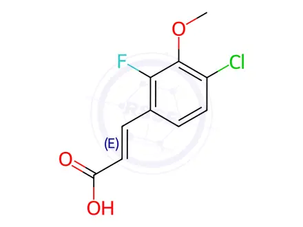 Chemical structure of 4-Chloro-2-fluoro-3-methoxycinnamic acid