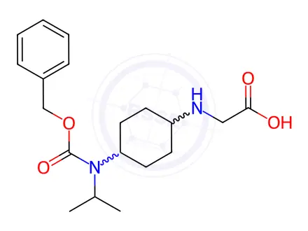 Chemical structure of 2-((4-(((Benzyloxy)carbonyl)(isopropyl)amino)cyclohexyl)amino)acetic acid