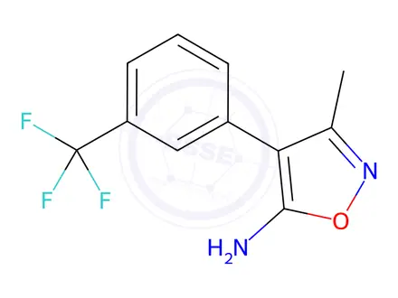 Chemical structure of 3-methyl-4-[3-(trifluoromethyl)phenyl]-5-isoxazolamine