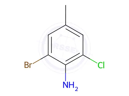 Chemical structure of 2-Bromo-6-chloro-4-methylaniline