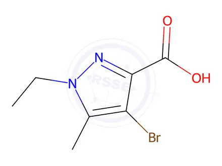 Chemical structure of 4-Bromo-1-ethyl-5-methyl-1H-pyrazole-3-carboxylic acid