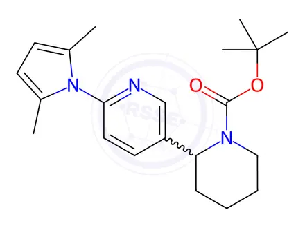 Chemical structure of Tert-butyl 2-(6-(2,5-dimethyl-1H-pyrrol-1-yl)pyridin-3-yl)piperidine-1-carboxylate