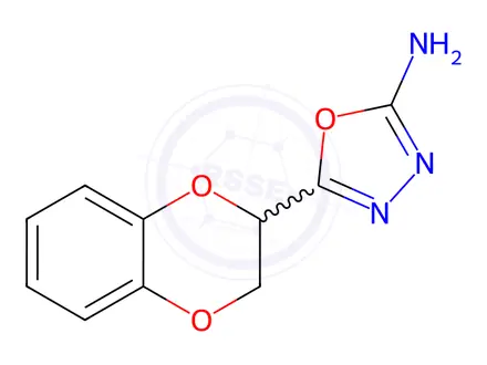 Chemical structure of 5-(2,3-Dihydro-1,4-benzodioxin-2-yl)-1,3,4-oxadiazol-2-amine