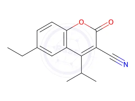 Chemical structure of 6-Ethyl-4-isopropyl-2-oxo-2H-chromene-3-carbonitrile