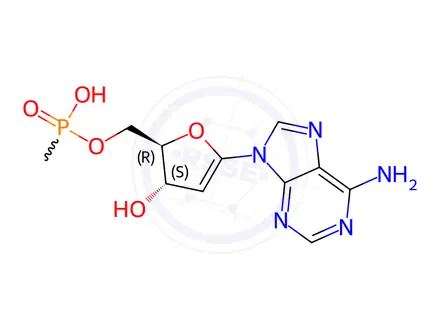 Chemical structure of adenosine 3',5'-cyclic methylphosphonate