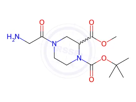 Chemical structure of 1-tert-Butyl 2-methyl 4-(2-aminoacetyl)piperazine-1,2-dicarboxylate