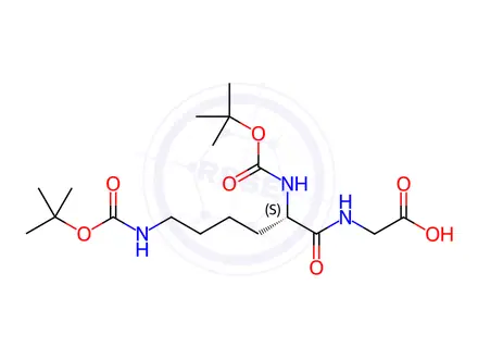 Chemical structure of Boc-Lys(Boc)-Gly-OH
