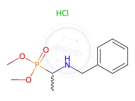 Chemical structure of Phosphonic acid, [1-[(phenylmethyl)amino]ethyl]-, dimethyl ester, hydrochloride, 95+%