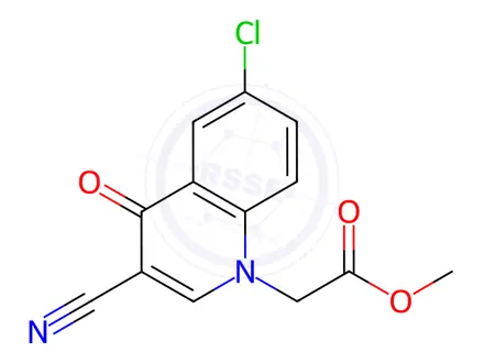Chemical structure of Methyl 2-(6-chloro-3-cyano-4-oxoquinolin-1(4H)-yl)acetate