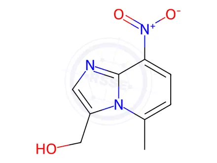 Chemical structure of Imidazo[1,2-a]pyridine-3-methanol, 5-methyl-8-nitro-