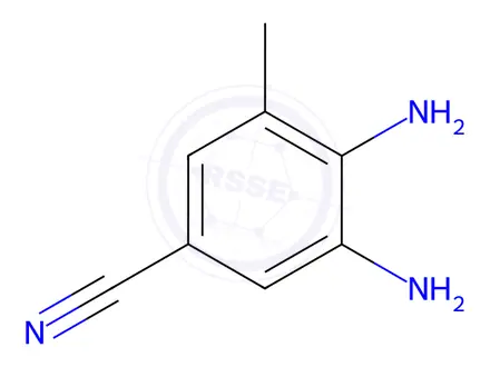 Chemical structure of Benzonitrile, 3,4-diamino-5-methyl-(9CI)