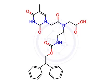 Chemical structure of Glycine, N-[2-(3,4-dihydro-5-Methyl-2,4-dioxo-1(2H)-pyriMidinyl)acetyl]-N-[2-[[(9H-fluoren-9-ylMethoxy)carbonyl]aMino]ethyl]-