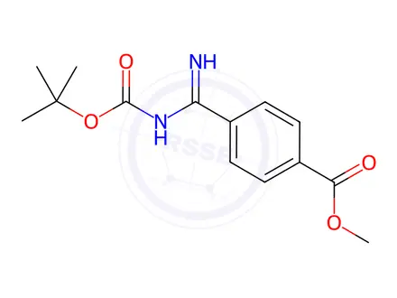 Chemical structure of Methyl 4-(N-(tert-butoxycarbonyl)carbamimidoyl)benzoate