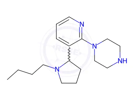 Chemical structure of 1-(3-(1-Butylpyrrolidin-2-yl)pyridin-2-yl)piperazine