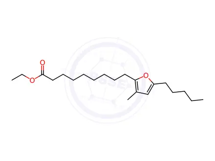 Chemical structure of ethyl 9-(3-methyl-5-pentylfuran-2-yl)nonanoate