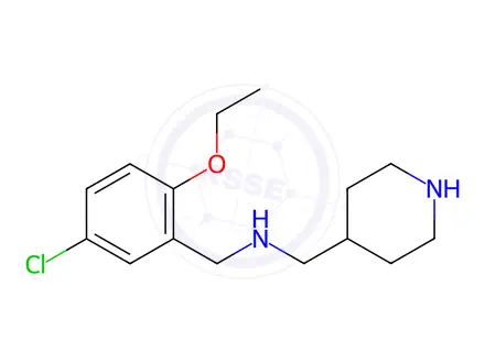 Chemical structure of [(5-chloro-2-ethoxyphenyl)methyl][(piperidin-4-yl) methyl]amine dihydrochloride