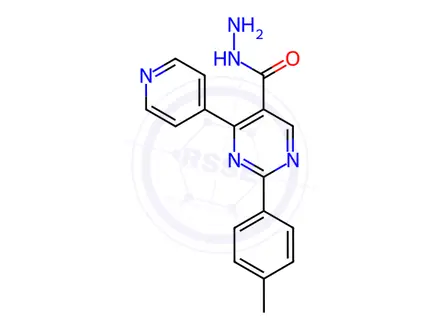Chemical structure of 1-{[2-(4-Methylphenyl)-4-(4-pyridinyl)-5-pyrimidinyl]carbonyl}hydrazinium dichloride