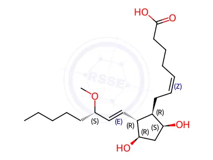 Chemical structure of prostaglandin F2alpha 15-methyl ether