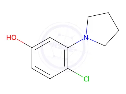 Chemical structure of 4-chloro-3-(pyrrolidin-1-yl)phenol